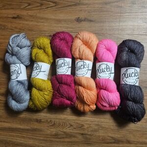 Lot of 6 Plucky Knitter Primo Fingering Merino Cashmere Silk 5 Single 1 Primo